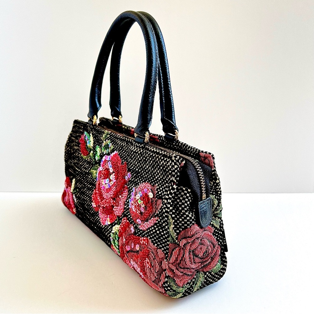Think Bee! Embroidered-Embellished Rose Tapestry Bag - Picture 4 of 11
